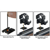 Snap-in adaptor features spring tension top slot
